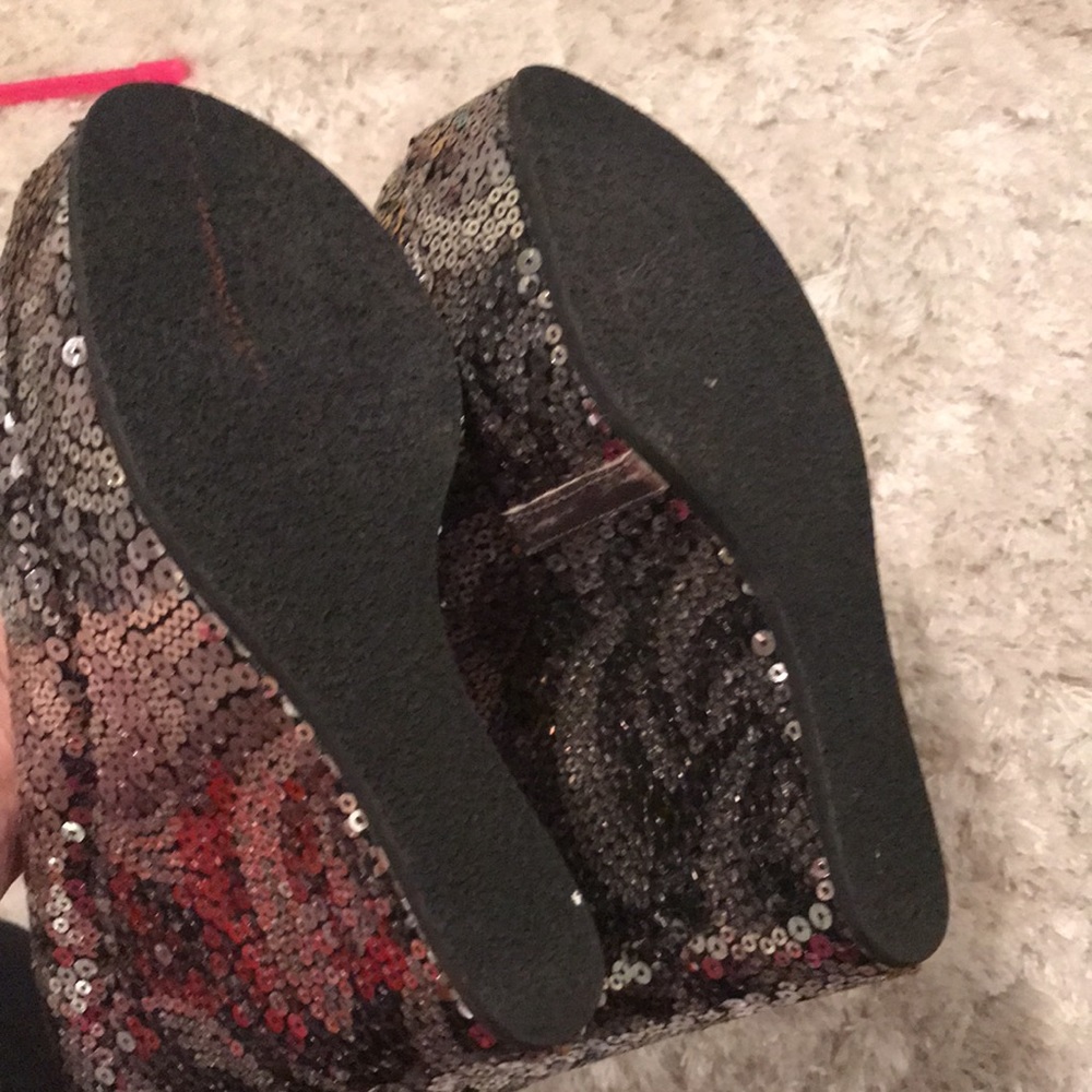 New Walter Steiger Sequin Platform Silver 37.5 - image 8